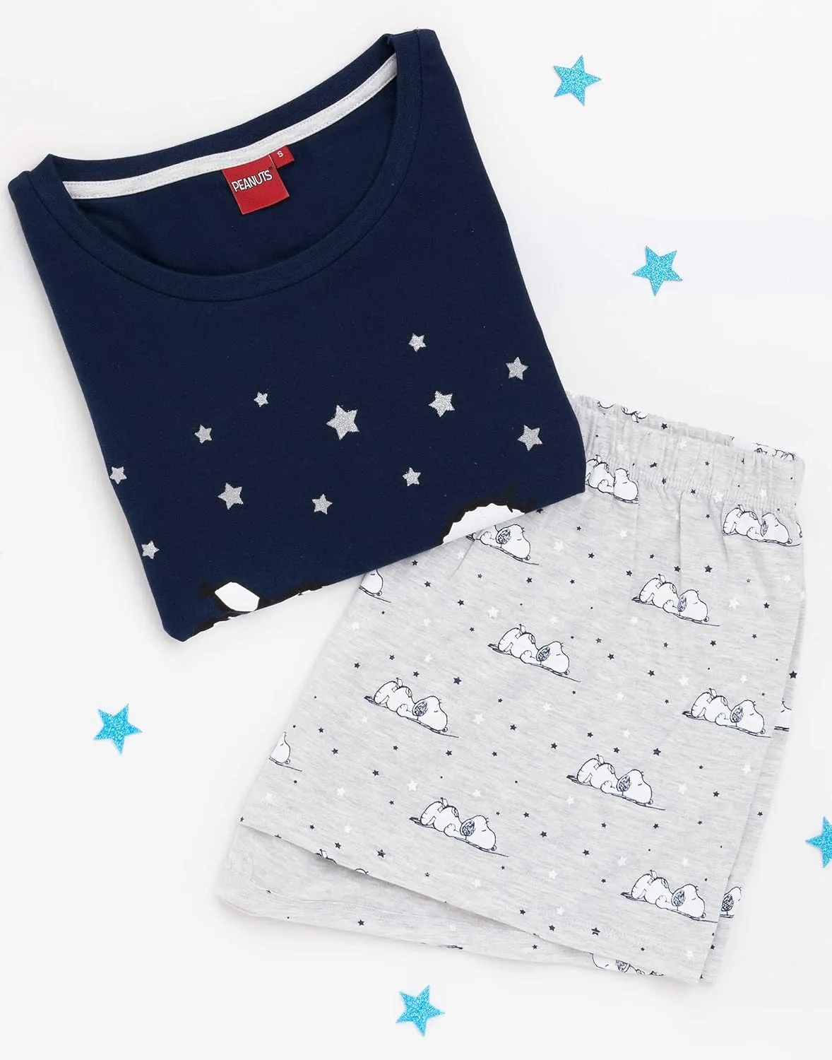 Snoopy Pajamas Ladies Womens Top Long Or Short Bottoms Options Navy Pjs