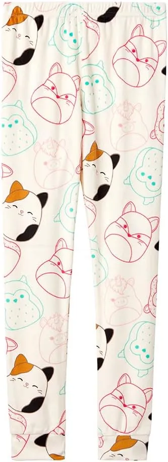 Squishmallows Girls 4-Piece and 2-Piece Pajama Set - Long Sleeves T-Shirt and Pajama Pants