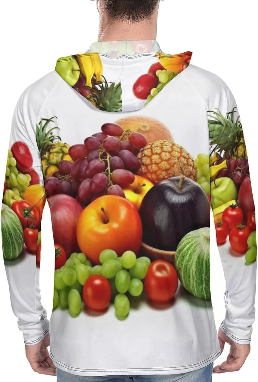 Sun Protection Shirt Long Sleeve Hoodie Fresh Vegetables Fruits Lightweight Rash Guard Quick Dry Sun Shirt for Outdoor
