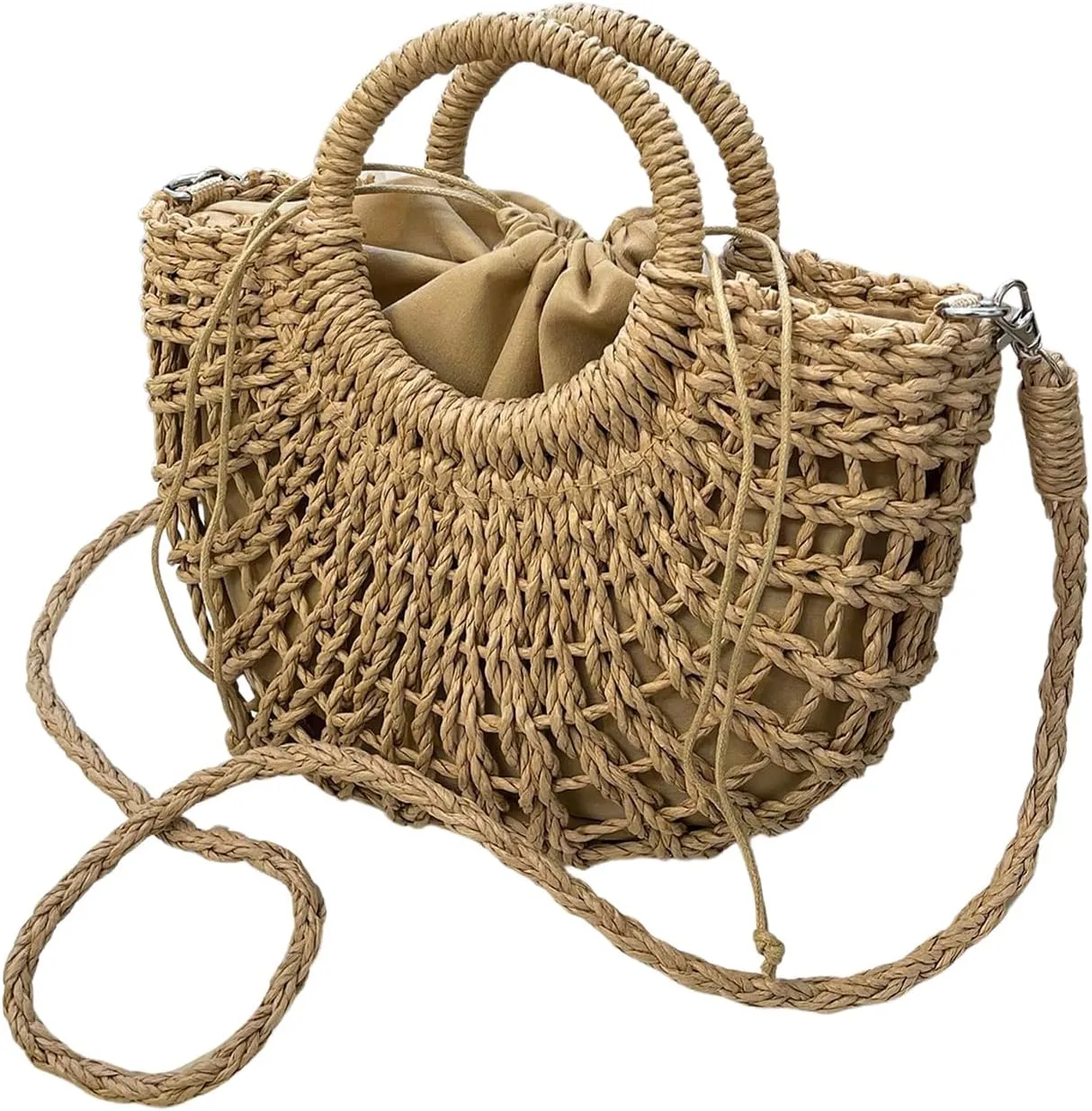 SweatyRocks Women's Straw Beach Bag Woven Satchel Crossbody Purse Hobo Vacation Handbags
