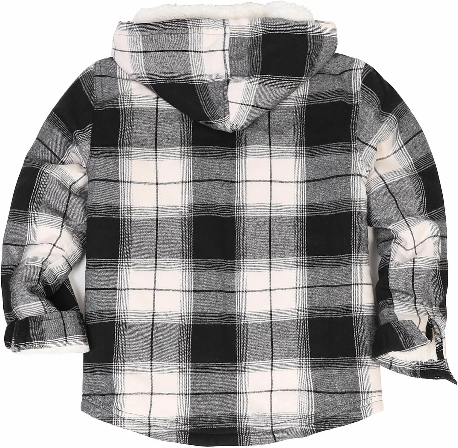 ThCreasa Girls Plaid Flannel Jacket Sherpa Fleece Lined Zip Up Winter Shirts with Hood