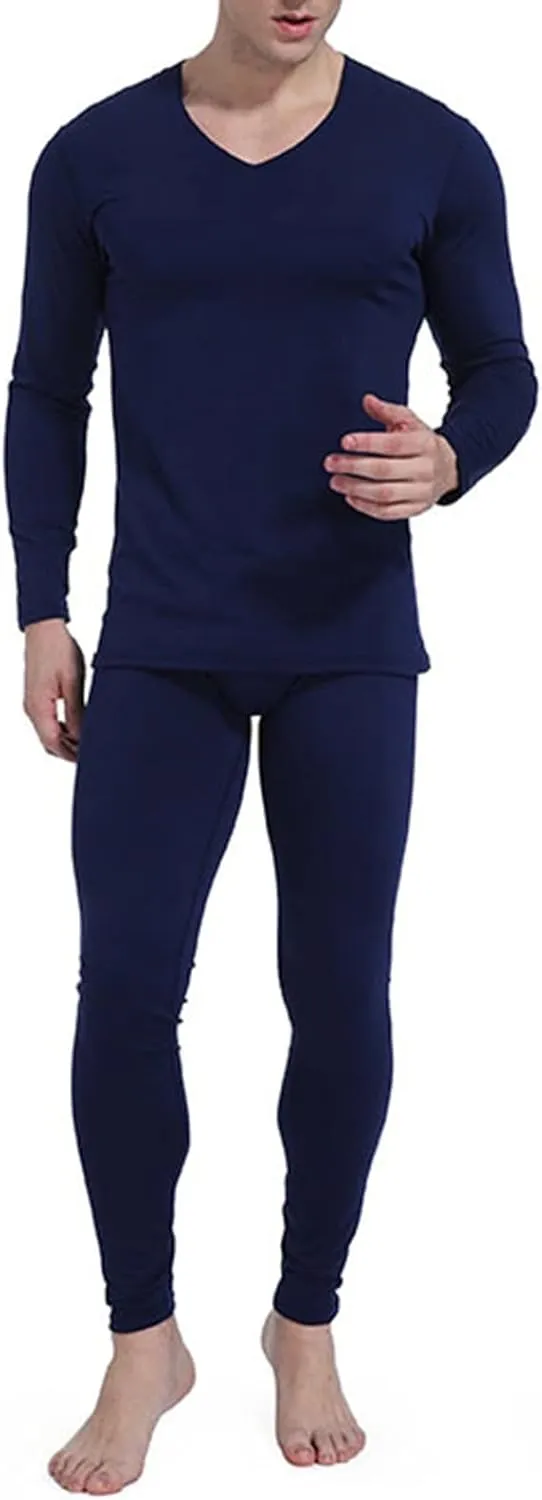 Thermal Underwear for Men Long Johns Simple Solid Color Thick Thermal Underwear Set Leggings Base Layer Cold Weather