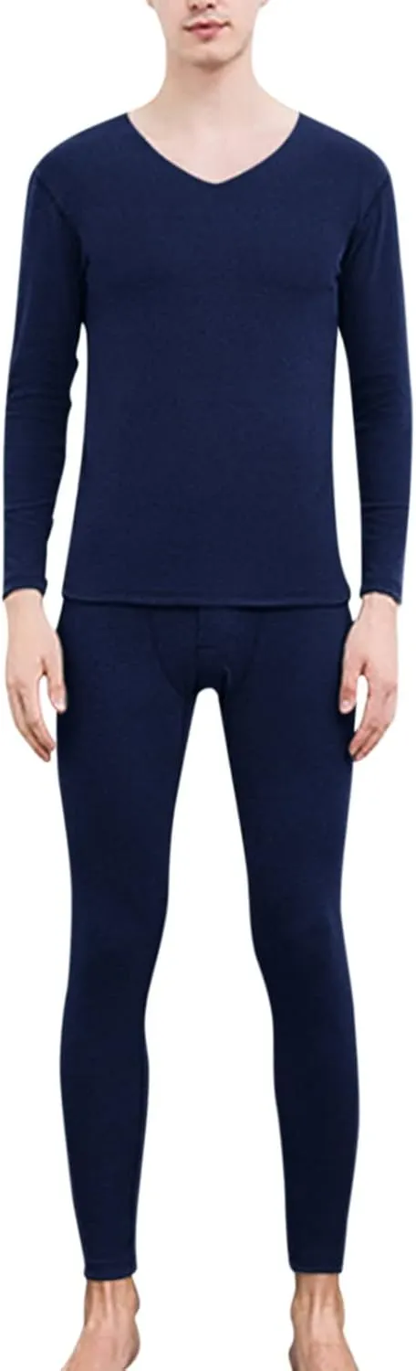 Thermal Underwear for Men Long Johns Simple Solid Color Thick Thermal Underwear Set Leggings Base Layer Cold Weather