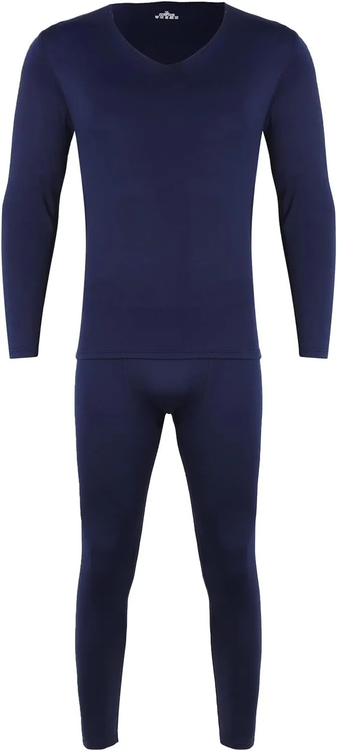 Thermal Underwear for Men Long Johns Simple Solid Color Thick Thermal Underwear Set Leggings Base Layer Cold Weather