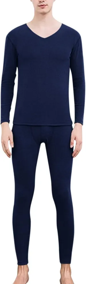Thermal Underwear for Men Long Johns Simple Solid Color Thick Thermal Underwear Set Leggings Base Layer Cold Weather