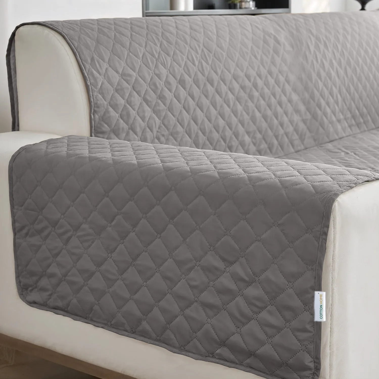 Ultimate Sofa Protector 2 Seater: Water Resistant Sofa Couch Cover for Ultimate Comfort |  Furniture Protector for Pets Kids - Silver