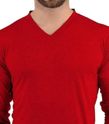 V Neck T Shirts Men  Light and Soft Pullover T Shirt with Long Sleeve- Perfect for Daily Use or Casual Events