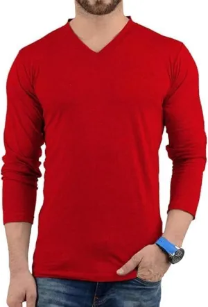 V Neck T Shirts Men  Light and Soft Pullover T Shirt with Long Sleeve- Perfect for Daily Use or Casual Events