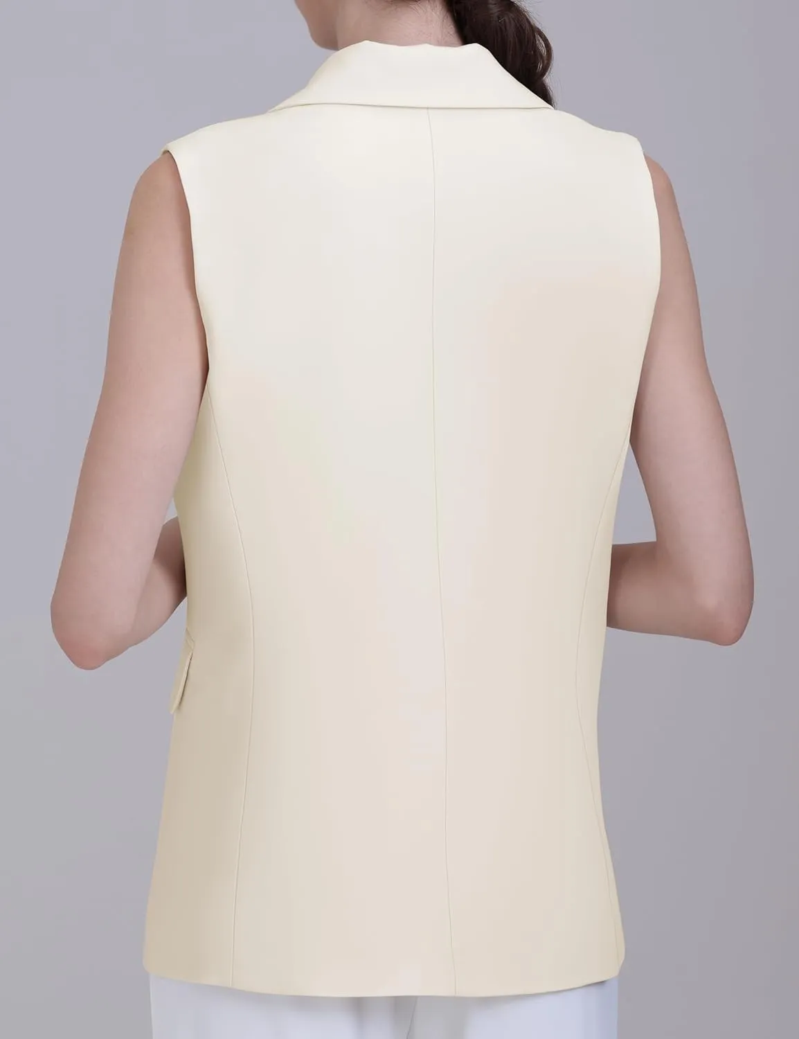 V VOCNI Sleeveless Blazer Vest for Women Vest Top Fully Lined One Button Casual Office Suit Vest Waistcoat