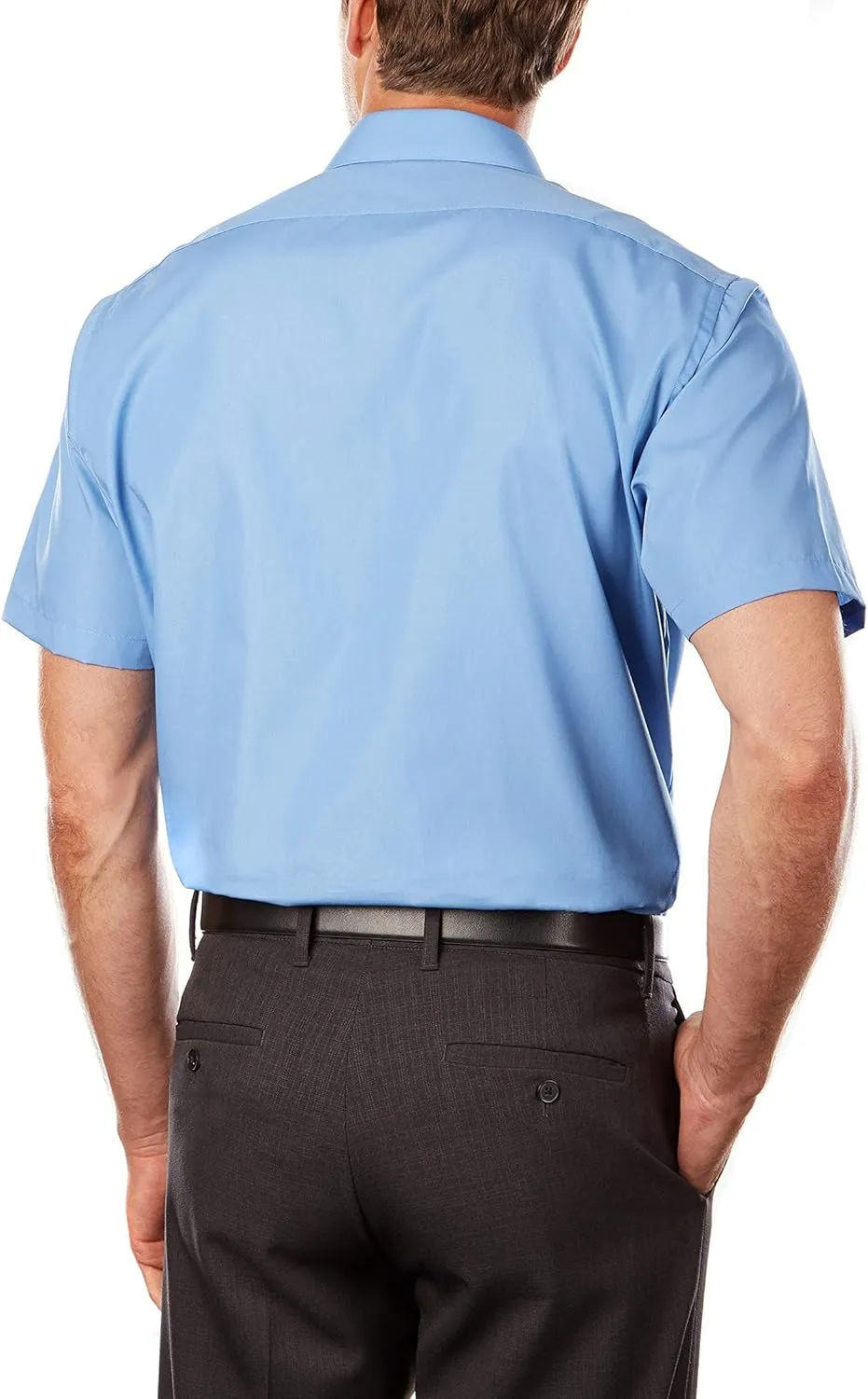 Van Heusen Men's Tall Fit Short Sleeve Dress Shirts Poplin Solid (Big and Tall)