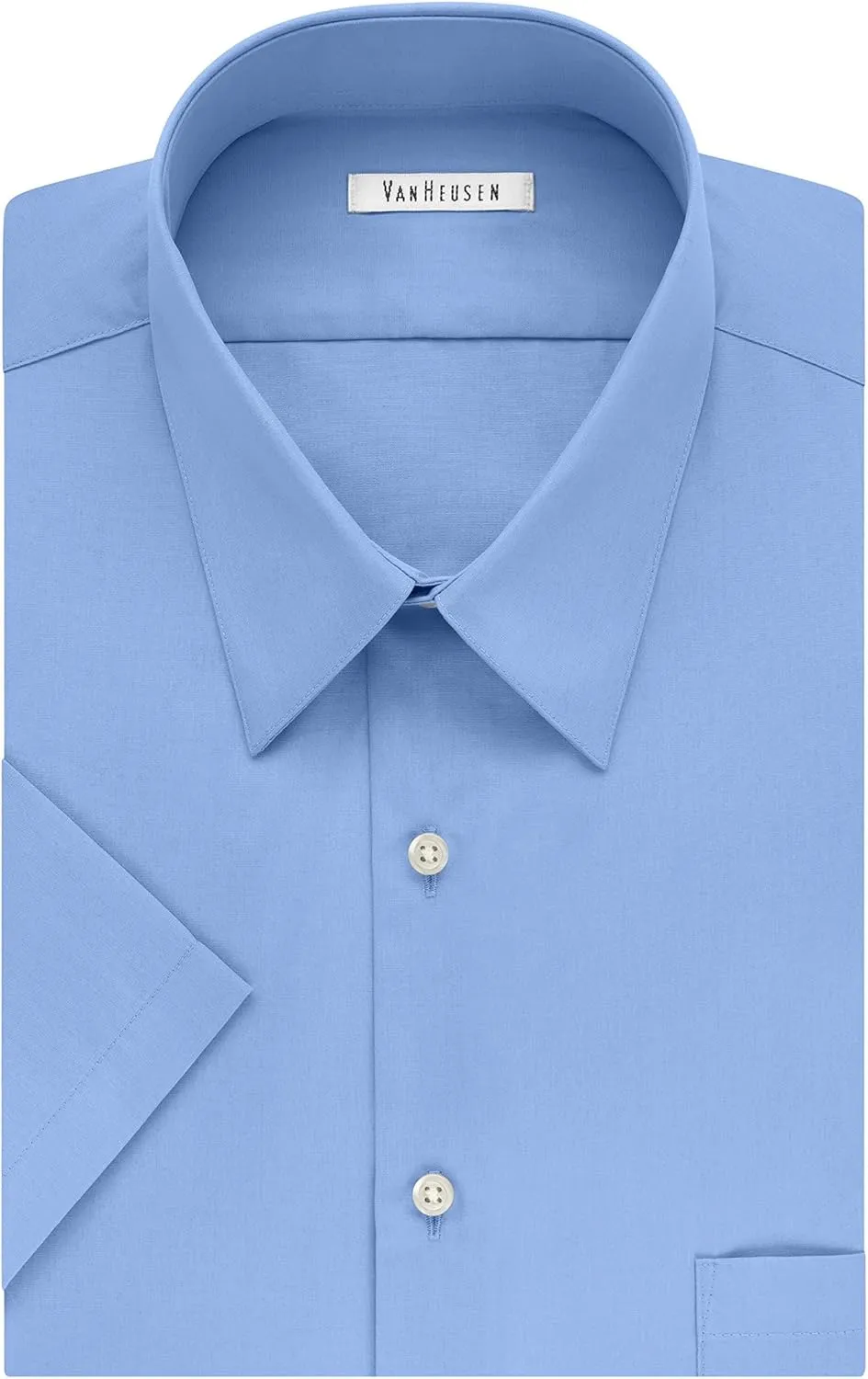 Van Heusen Men's Tall Fit Short Sleeve Dress Shirts Poplin Solid (Big and Tall)