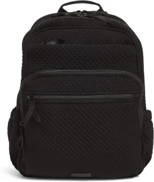 Vera Bradley Women's Microfiber XL Campus Backpack, Classic Black, One Size