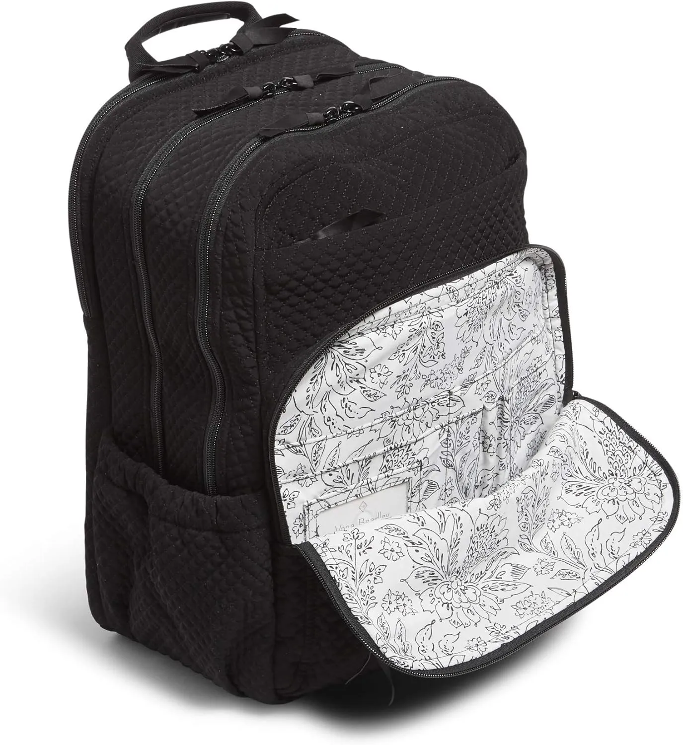 Vera Bradley Women's Microfiber XL Campus Backpack, Classic Black, One Size