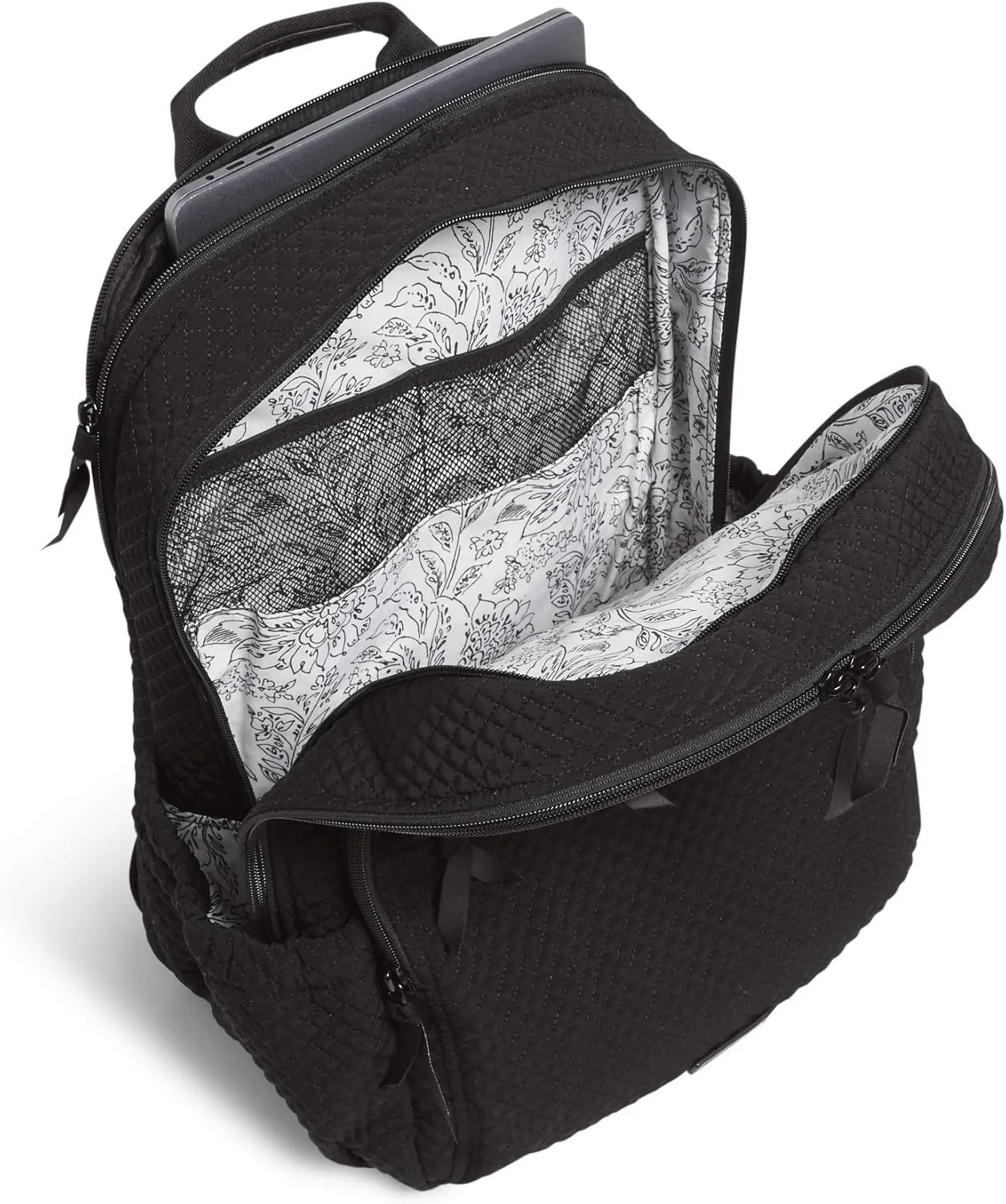 Vera Bradley Women's Microfiber XL Campus Backpack, Classic Black, One Size