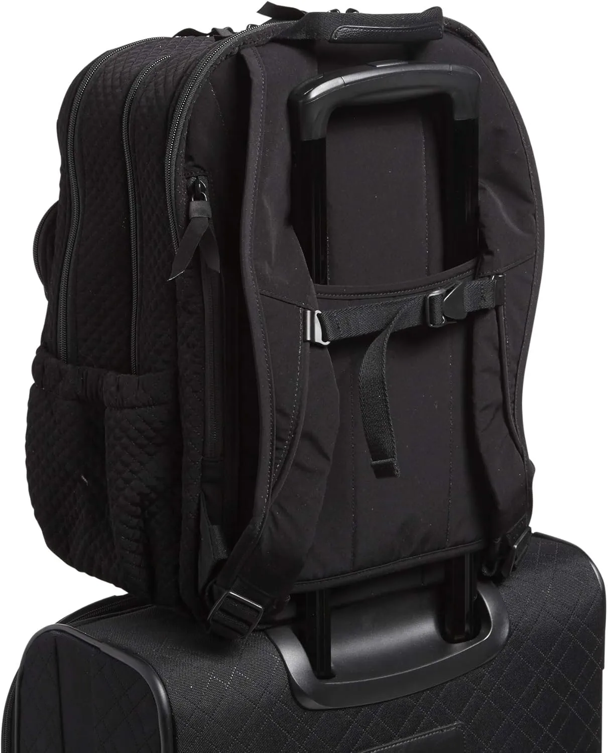 Vera Bradley Women's Microfiber XL Campus Backpack, Classic Black, One Size