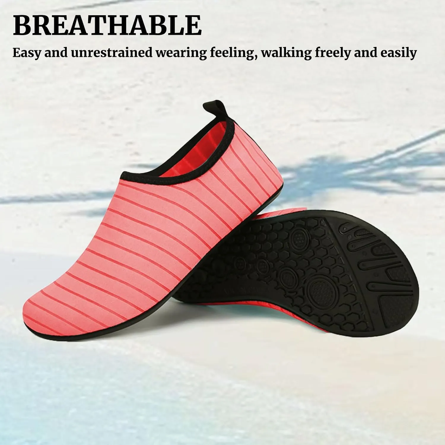 Water Sports Shoes Barefoot Quick-Dry Aqua Yoga Socks Slip-On for Men Women Swim Beach Barefoot Slip-on Wide Toe Box Sneakers Hiking Athletic Outdoor Shoes for Pool Surf Walk Breathable Soft Unisex