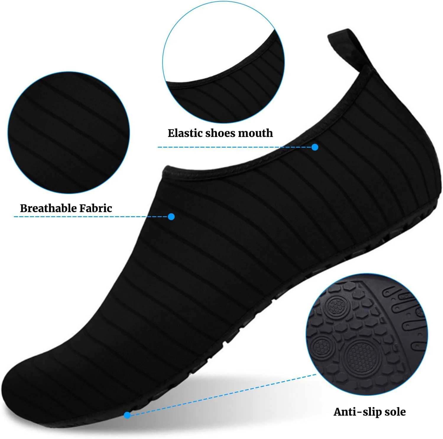 Water Sports Shoes Barefoot Quick-Dry Aqua Yoga Socks Slip-On for Men Women Swim Beach Barefoot Slip-on Wide Toe Box Sneakers Hiking Athletic Outdoor Shoes for Pool Surf Walk Breathable Soft Unisex