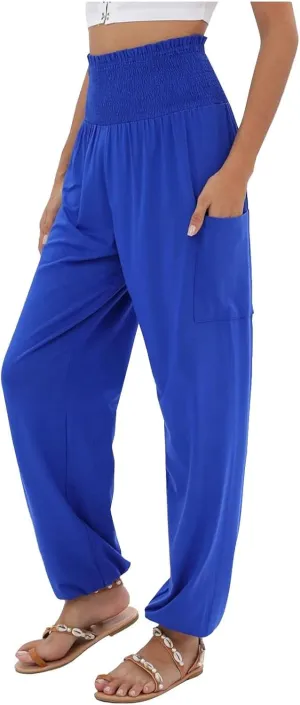 Women Linen Blend Summer Striped Pants Low Waist Bootcut Slim-Fit Trousers Business Work