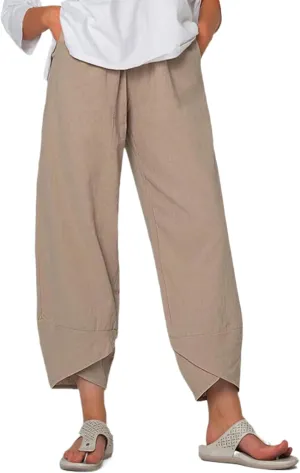 Women Summer Cotton Linen Niners Pants Wide Leg Middle Waist Loose Casual Trousers Beach Pant Outfits