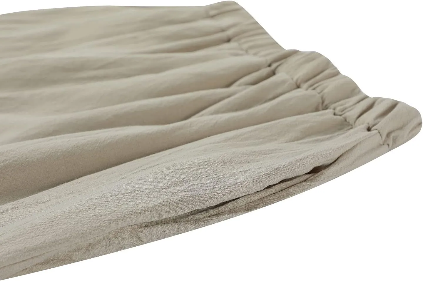 Women Summer Cotton Linen Niners Pants Wide Leg Middle Waist Loose Casual Trousers Beach Pant Outfits
