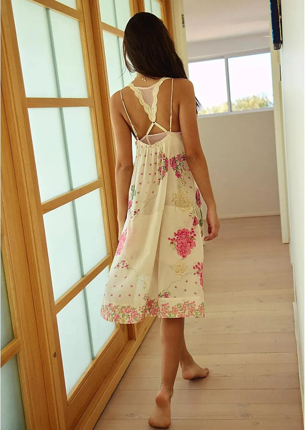 Women Y2k Spaghetti Strap Lace Floral Mini Bodycon Dress Sexy V Neck Backless Cami Ruffle Going Out Short Dress