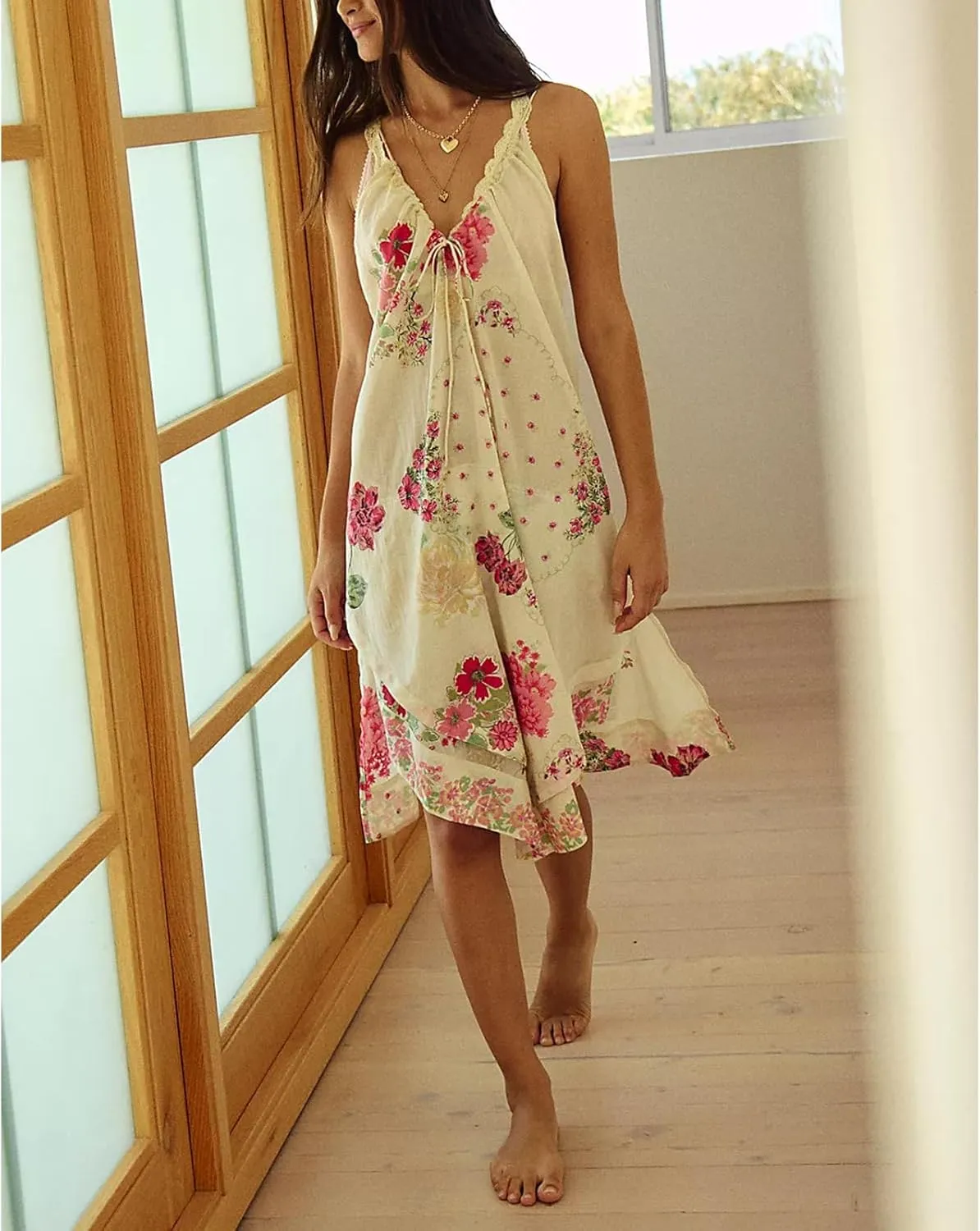 Women Y2k Spaghetti Strap Lace Floral Mini Bodycon Dress Sexy V Neck Backless Cami Ruffle Going Out Short Dress