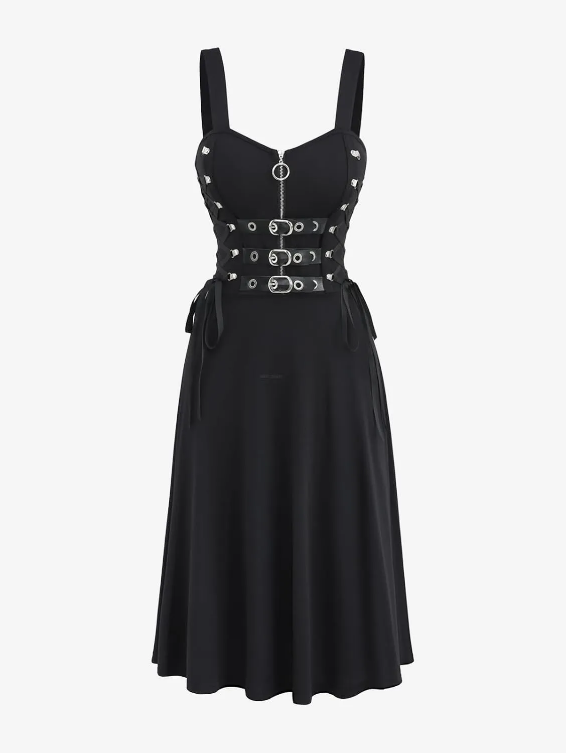 Womens Dresses Retro Backless Sleeveless Wrap Gothic Vintage 50S Spaghtti Strap Swing Cocktail Party Maxi Dress