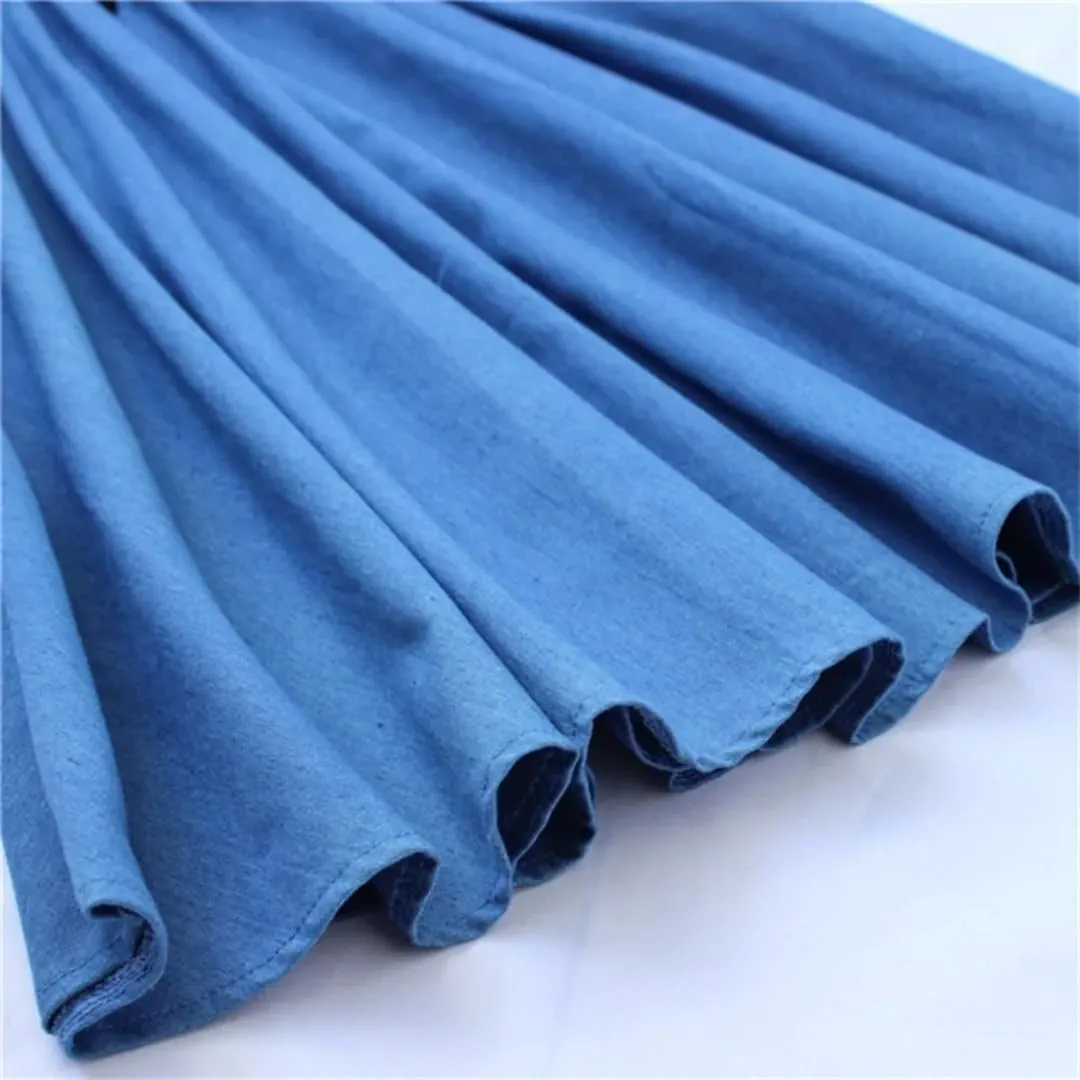 WomenS Elastic High Waisted Denim Skirt Summer Midi Length A-Line Skirts