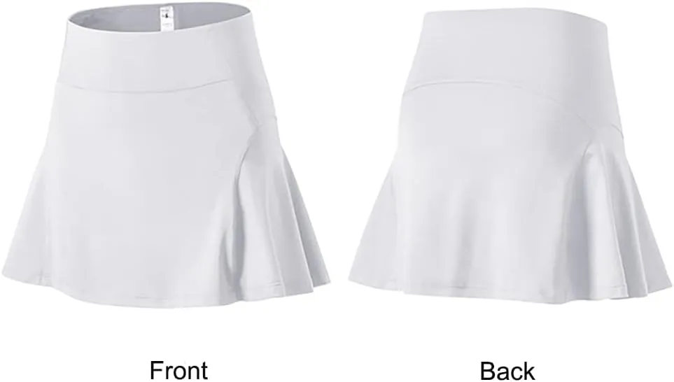 Women's Yoga Active Skort Athletic Stretchy Pleated Tennis Mini Skirt for Running Golf Workout with Pockets
