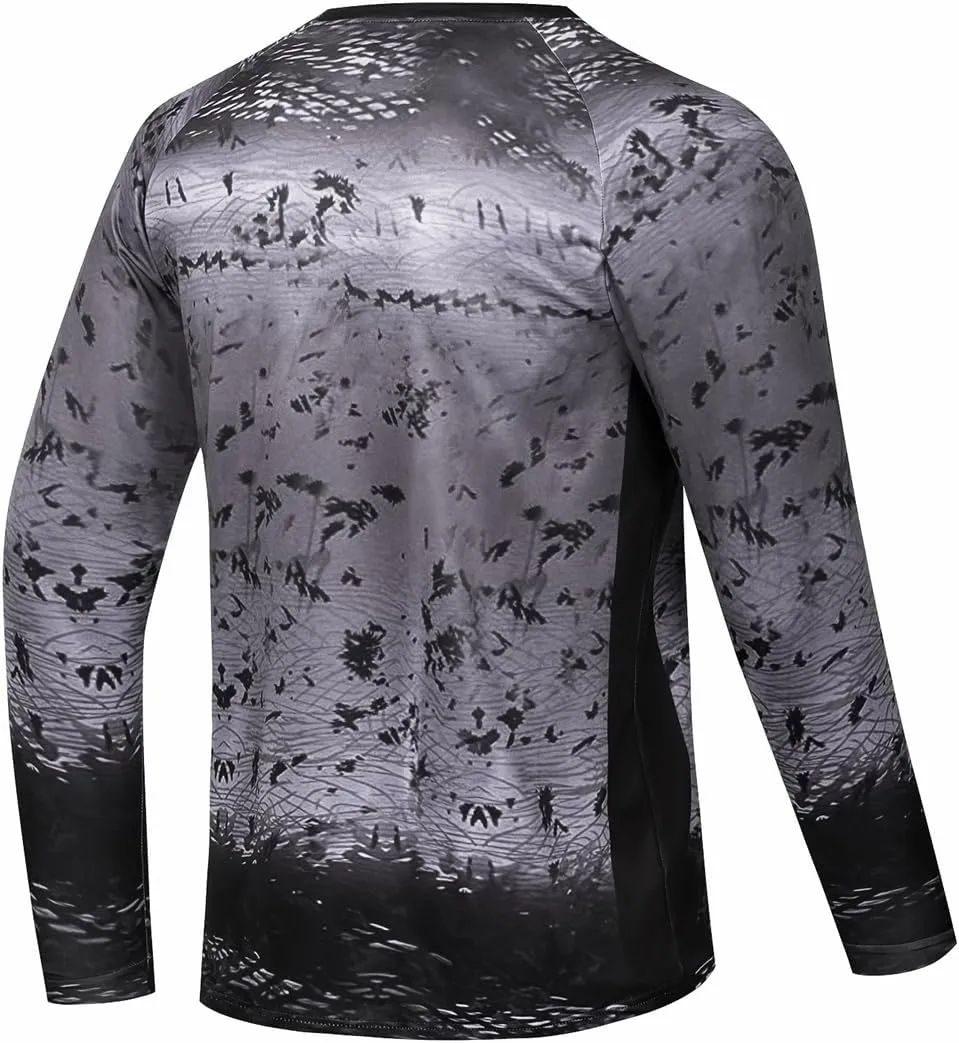 YIBIMOTTO Summer Fishing Shirts Long Sleeve Running Hiking Shirt Quick Dry Sun Protection Tops for Men Lightweight