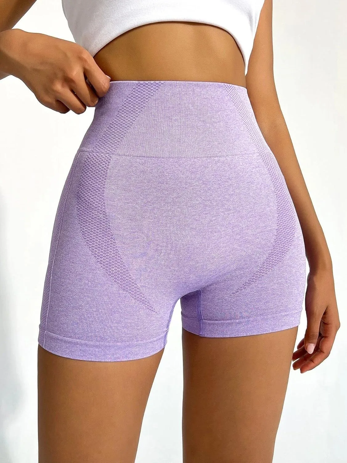 YOAKUKA Women's Workout Shorts Yoga Gym Seamless Scrunch High Waist Pants