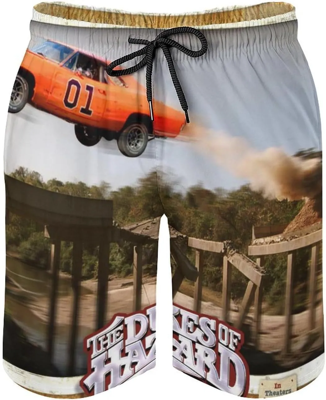 Young Dad Sports Swim Trunks for Hazzard Dukes Beach Pants,Swimming Beach Shorts Mesh Lining Bathing Suits