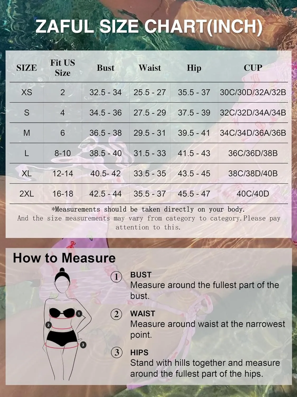 ZAFUL Women's Tankini Swimsuits V Neck Tummy Control Two Piece Bathing Suit Cross Back High Waisted Bikini